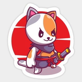 Samurai Kitty Sticker